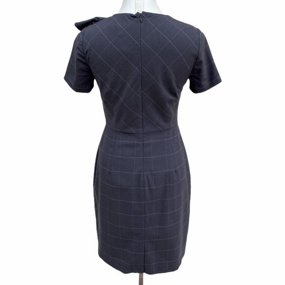 Banana Republic Windowpane Ruffle Shoulder Dress - Picture 3 of 12